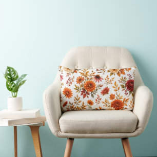 Coussin Rectangle Motif floral vintage automnal avec tournesols