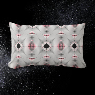 Coussin Rectangle Motif fractal rose argent moderne