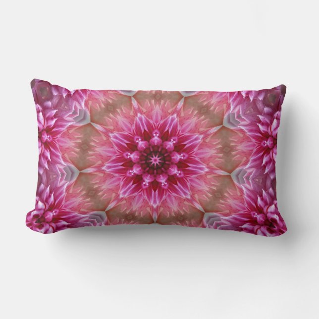 Coussin Rectangle Motif géométrique à fleurs rose Mandala-67545 (Recto)