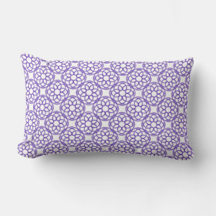 Coussin Rectangle Motif géométrique blanc violet sans couture