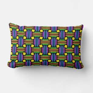 Coussin Rectangle Motif géométrique coloré vibrant 