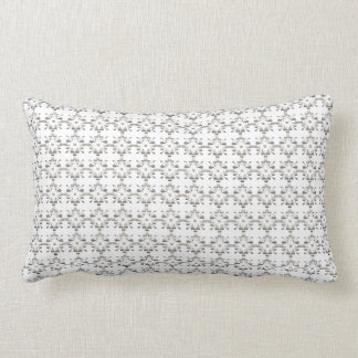 Coussin Rectangle Motif géométrique décoratif gris et blanc