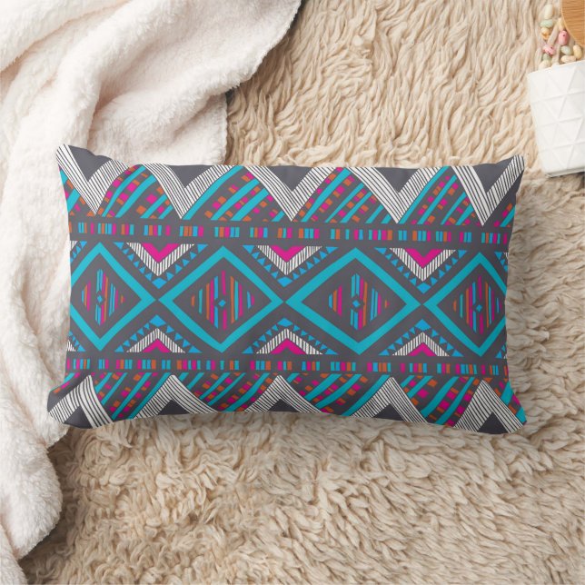 Coussin Rectangle Motif géométrique ethnique traditionnel décoratif (Couverture)