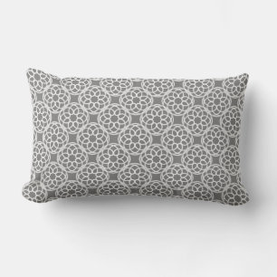 Coussin Rectangle Motif géométrique gris blanc sans couture
