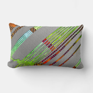 Coussin Rectangle Motif Géométrique Métallique