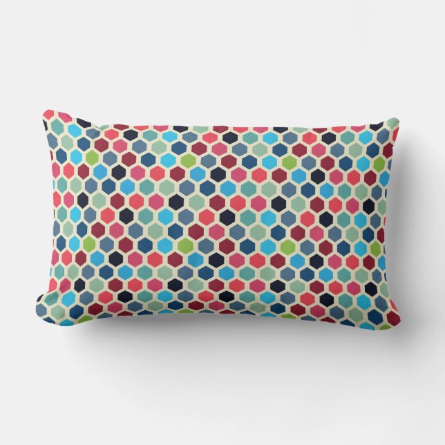 Coussin Rectangle Motif géométrique multicolore (Recto)