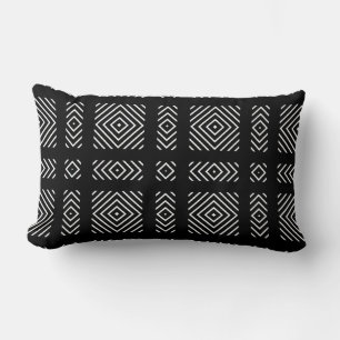 Coussin Rectangle Motif géométrique noir et blanc Ama