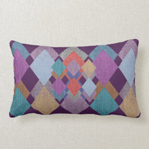 Coussin Rectangle Motif géométrique violet Lilac bleu orange jaune