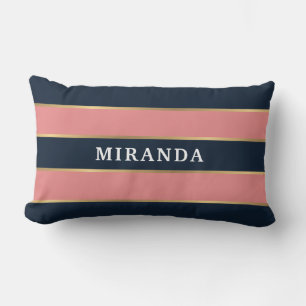 Coussin Rectangle Motif Gras Rose Bleu Gold