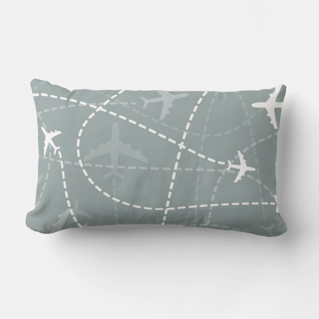 Coussin Rectangle Motif gris de trajectoire de vol (Recto)