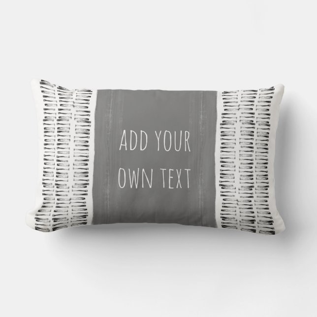 Coussin Rectangle motif gris et blanc en détresse ajouter du texte (Recto)