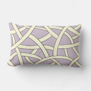 Coussin Rectangle Motif Imaginaire mauve et crème