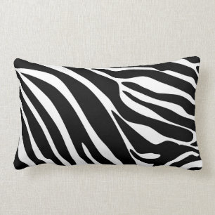 Coussin Rectangle Motif imprimé zèbre noir