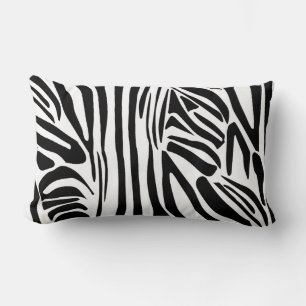 Coussin Rectangle Motif Imprimé Zèbre Noir et Blanc Audacieux