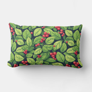 Coussin Rectangle Motif inspiré de la nature avec des feuilles verte