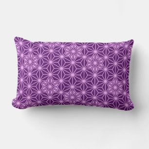 Coussin Rectangle Motif japonais Asanoha - améthyste pourpre