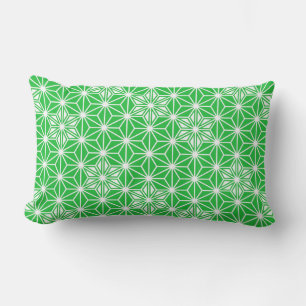 Coussin Rectangle Motif japonais Asanoha - vert jade