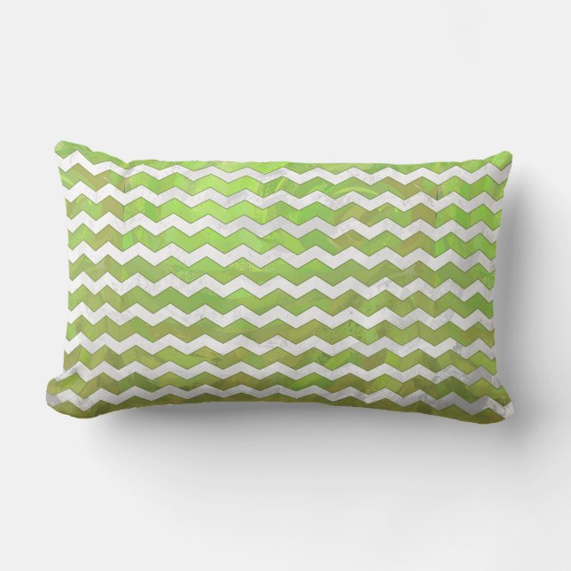 Coussin Rectangle Motif Kiwi Bash Green Chevron (Recto)