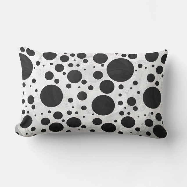 Coussin Rectangle Motif Kohl Black Polka (Recto)