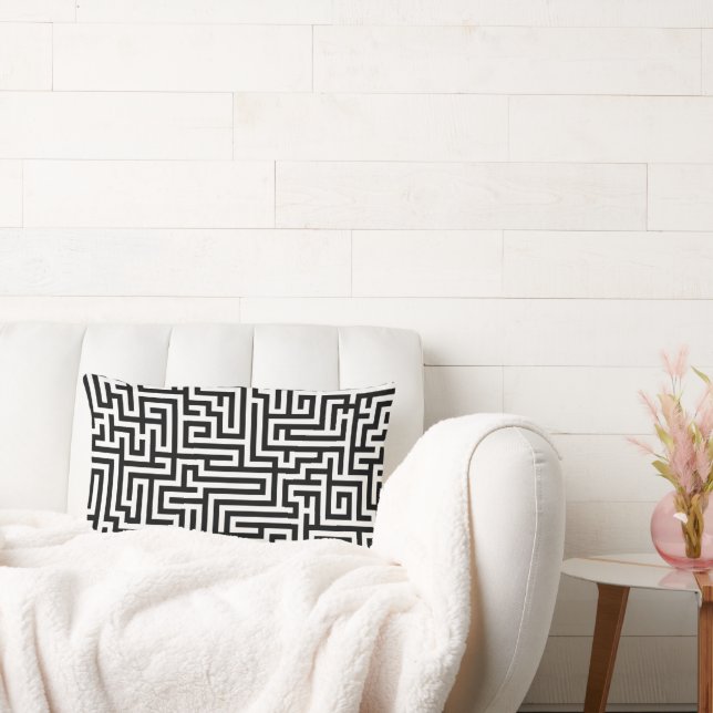 Coussin Rectangle Motif Labyrinthe (Canapé)