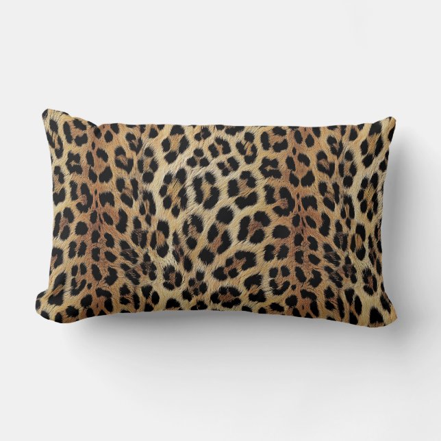 Coussin Rectangle Motif léopard, tigre, peau de léopard, tendance, (Recto)