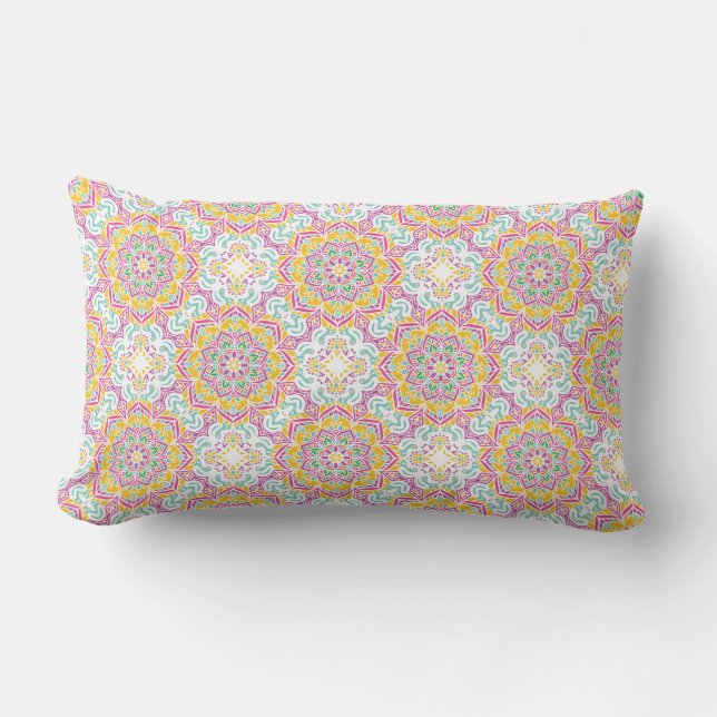 Coussin Rectangle Motif Mandala (Recto)