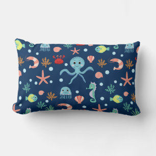 Coussin Rectangle Motif mignon de vie marine de l'océan