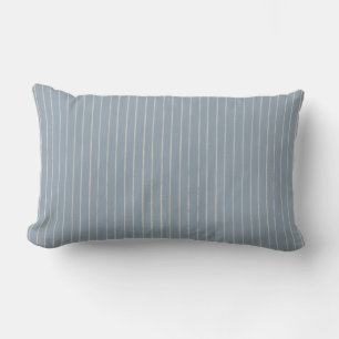 Coussin Rectangle Motif minimaliste à rayures taupe et gris-bleu