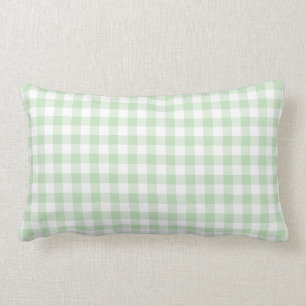 Coussin Rectangle Motif Mint Green et White En vichy