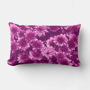 Coussin Rectangle Motif moderne de dahlia graphique, violet améthyst