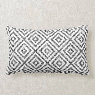 Coussin Rectangle Motif moderne géométrique noir et blanc