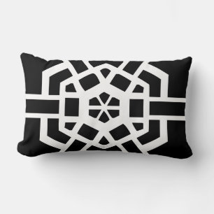 Coussin Rectangle motif moderne noir et blanc