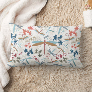 Coussin Rectangle Motif multicolore de libellules