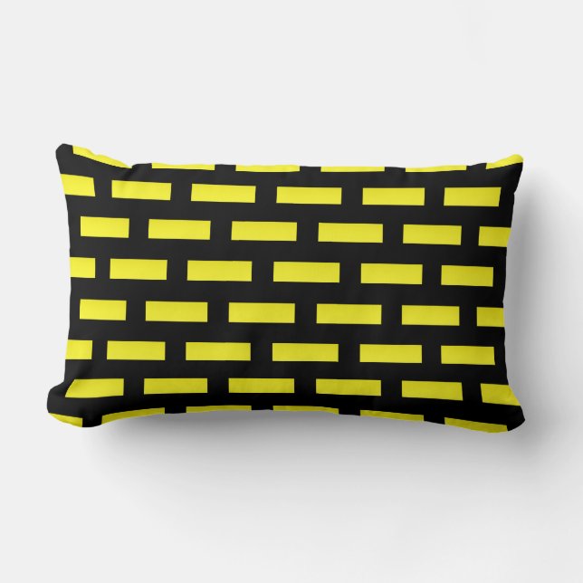 Coussin Rectangle Motif mural noir et jaune (Recto)
