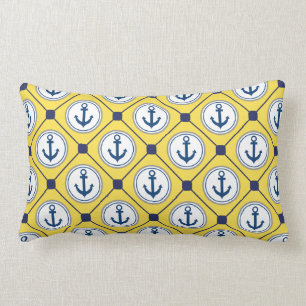 Coussin Rectangle Motif nautique jaune d'Ancre