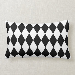 Coussin Rectangle Motif noir et blanc de harlequin