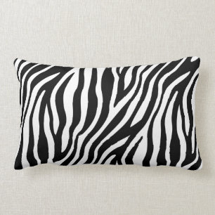 Coussin Rectangle Motif noir et blanc de rayures d'impression de