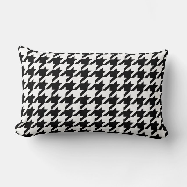 Coussin Rectangle Motif noir et blanc Houndstooth (Recto)
