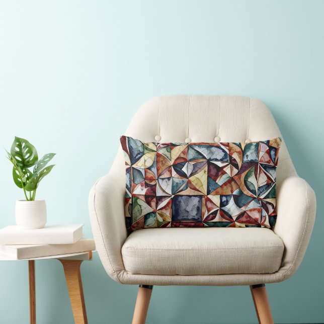 Coussin Rectangle Motif numérique géométrique abstrait moderne 55 (Chaise)