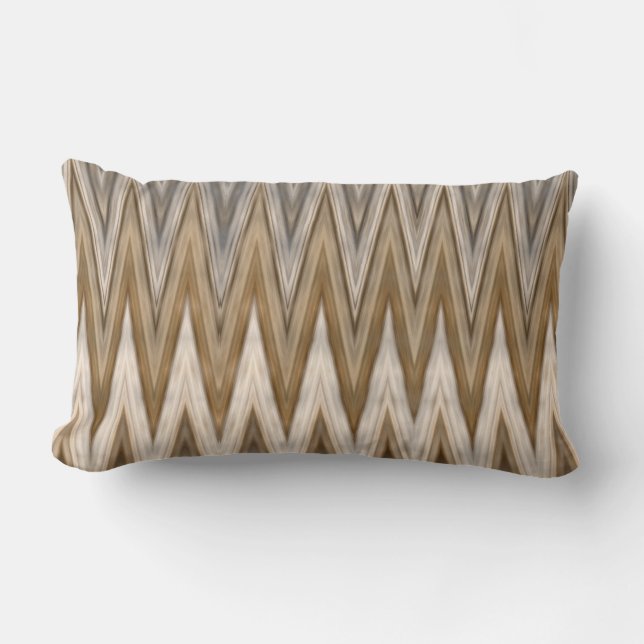 Coussin Rectangle Motif ondulé ton terre (Recto)