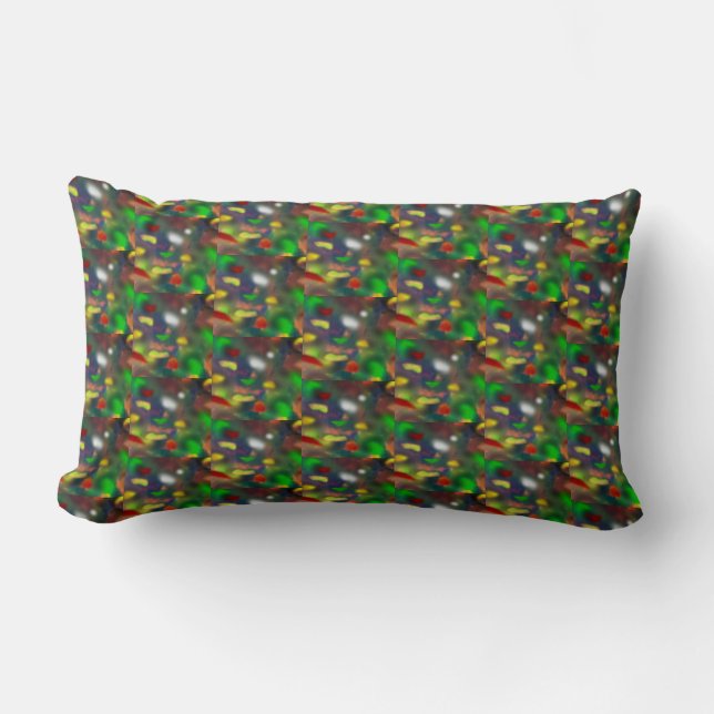 Coussin Rectangle Motif Opale Noire Moderne (Recto)