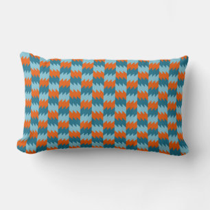 Coussin Rectangle Motif orange et turquoise