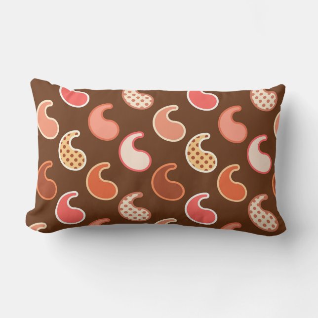 Coussin Rectangle Motif Paisley moderne, Tons de la Terre, Brown de  (Recto)
