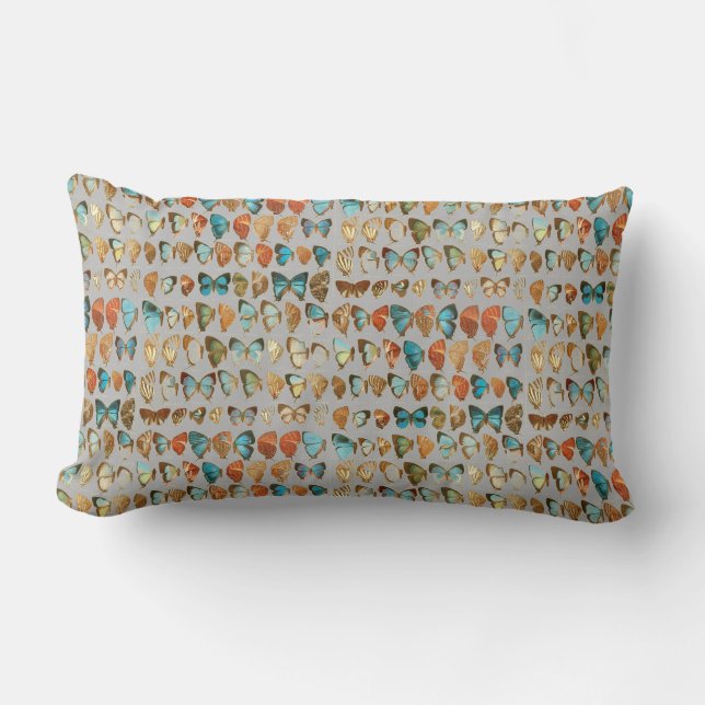 Coussin Rectangle Motif papillon Vintage assisté moderne (Recto)