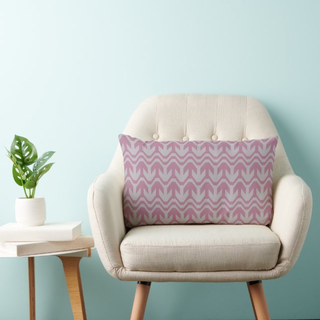 Coussin Rectangle Motif Pastel violet et bleu double vague (Chaise)
