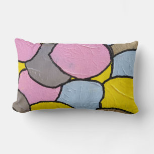 Coussin Rectangle Motif peint contemporain sur ciment