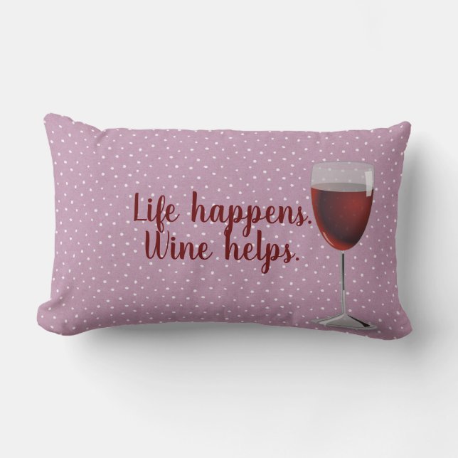 Coussin Rectangle motif pin point avec vin rouge verre lumbar coussi (Recto)