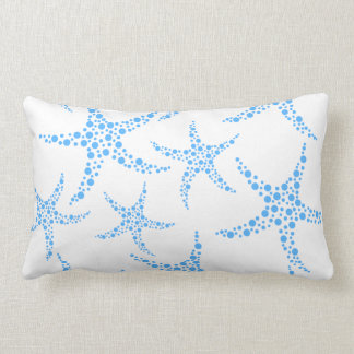 Coussin Rectangle Motif pointillé d'étoiles de mer dans bleu et