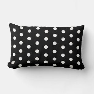Coussin Rectangle Motif Pois noir et blanc classique