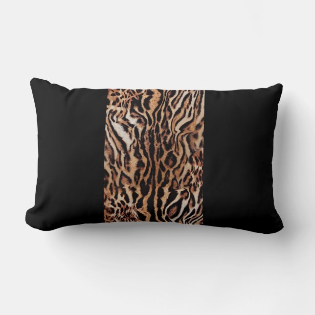 Coussin Rectangle Motif Poster de animal exotique avec noir (Recto)